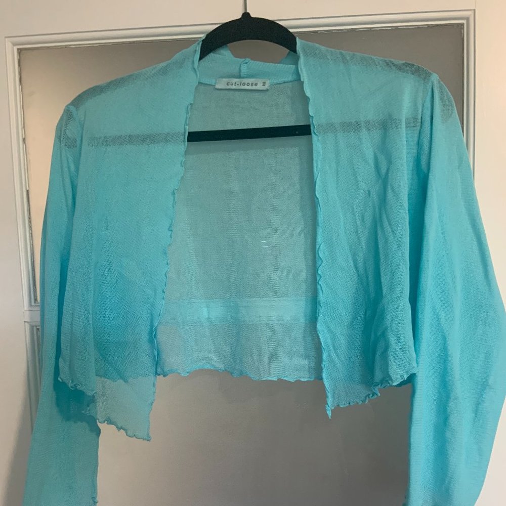 Cut Loose Blue Mesh Cardi Medium